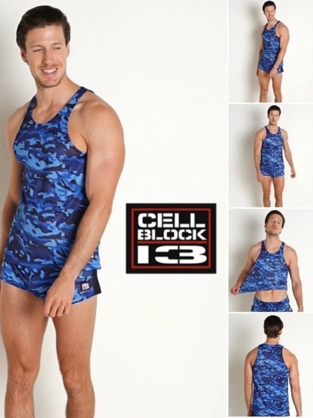 Celllock 13 Camo Mesh Tank Top 20" armpit to armpit no size tag Gently worn Poly